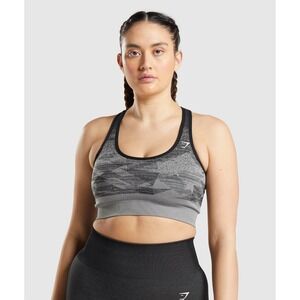 Gymshark Women's Adapt Ombre Seamless Sports Bra Triangle Black Print Small S N